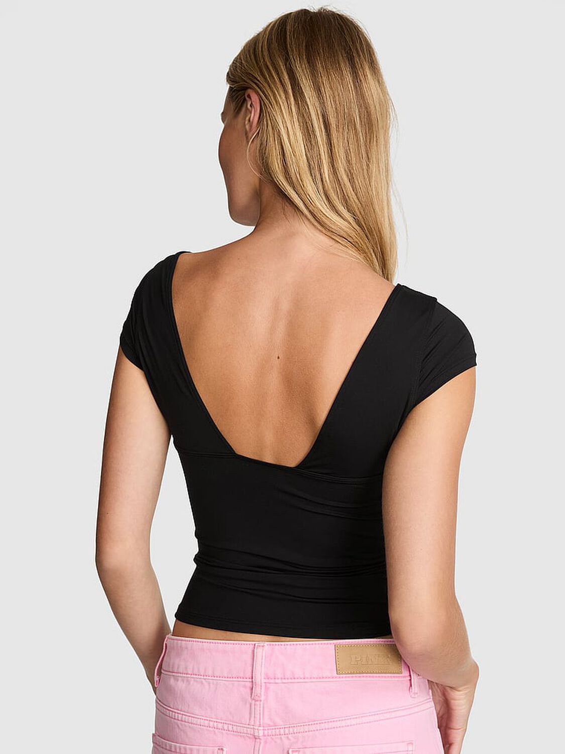 vs Pink Base Stretch Bustier Top Pure Black 2 of 3 