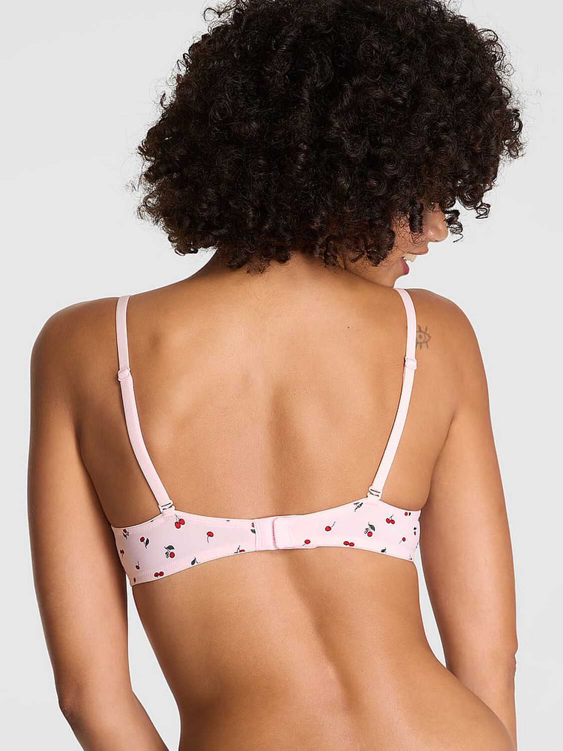 vs Pink Wear Everywhere Wear Everywhere Push-Up Bra Pink Tulip Cherry Print 2 of 4 