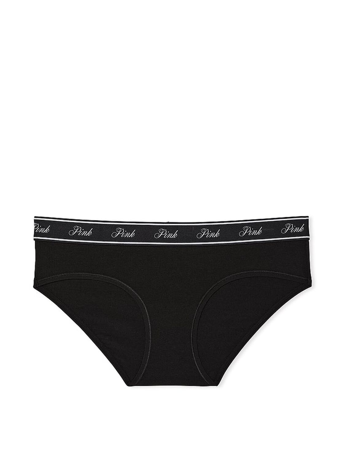 vs Pink Logo Cotton Hiphugger Panty Pure Black 3 of 3 