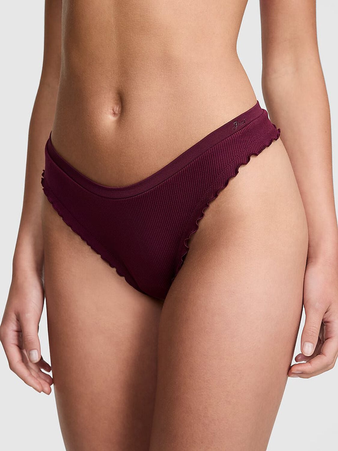 pink Pink Seamless High-Leg Thong Panty Wild Rose 1 of 3 