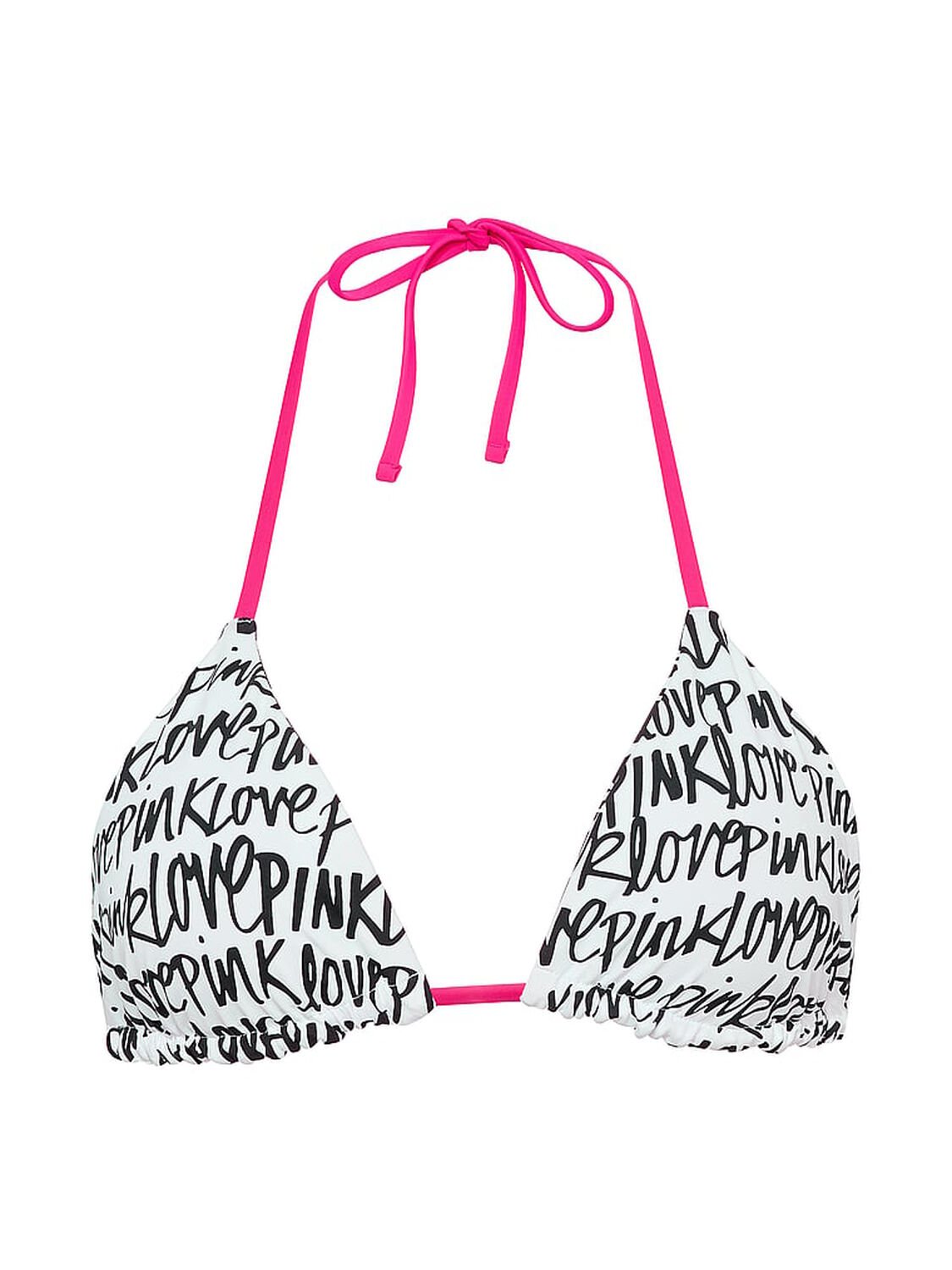 vs Pink Swim Reversible Triangle String Bikini Top Love Pink Script 3 of 4 