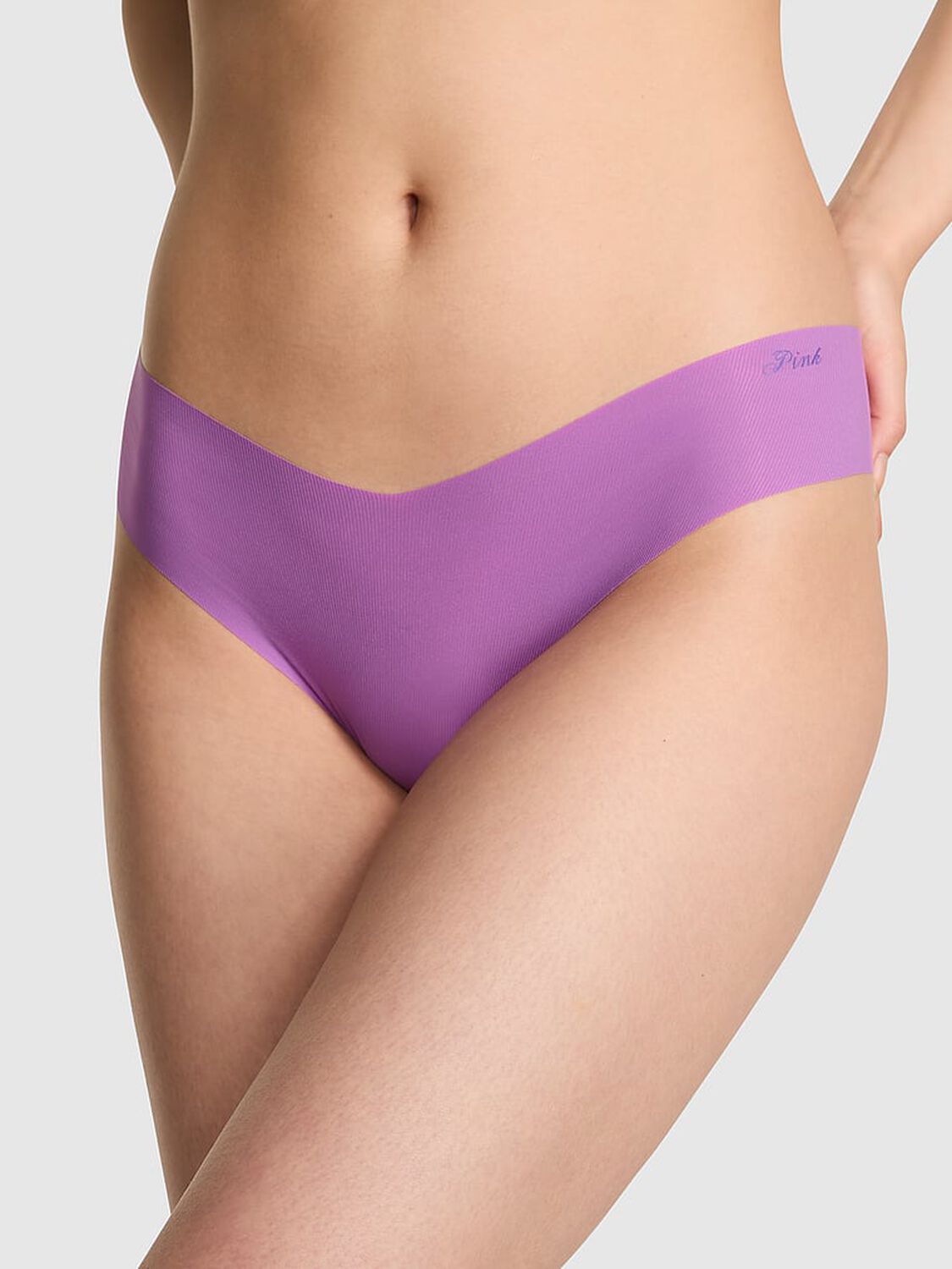 vs Pink No-Show Thong Panty Grape Taffy 1 of 3 