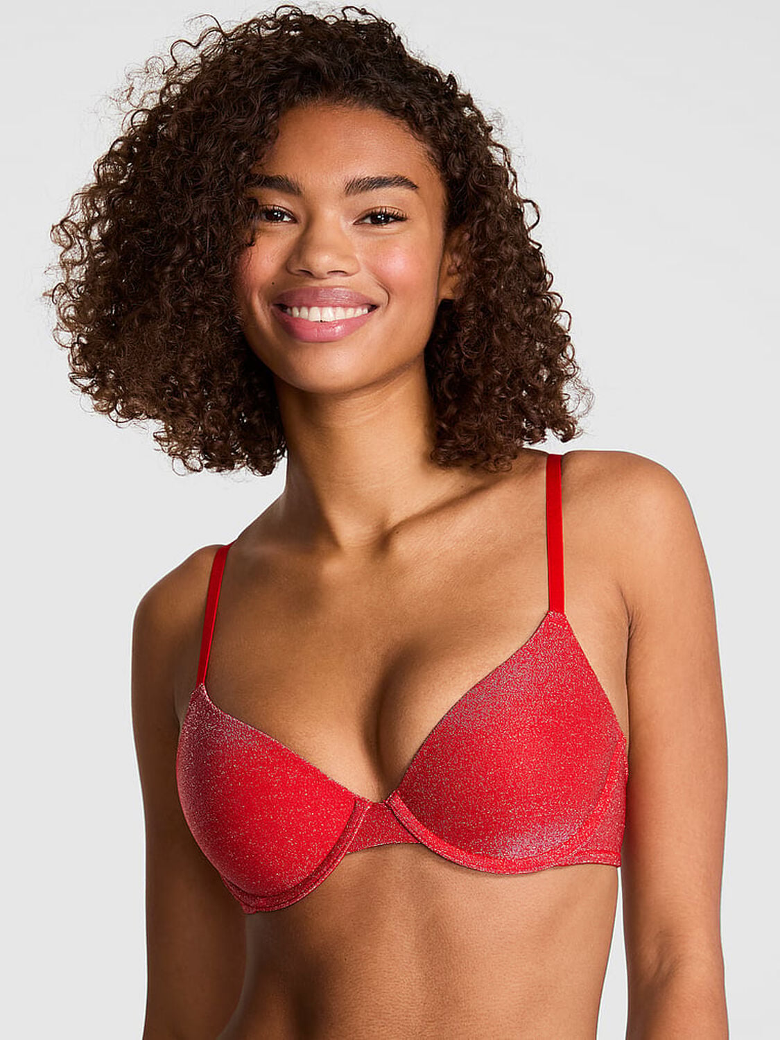 pink Pink Wear Everywhere Wear Everywhere Lightly Lined Full Coverage T-Shirt Bra Bright Vermillion 1 of 2 