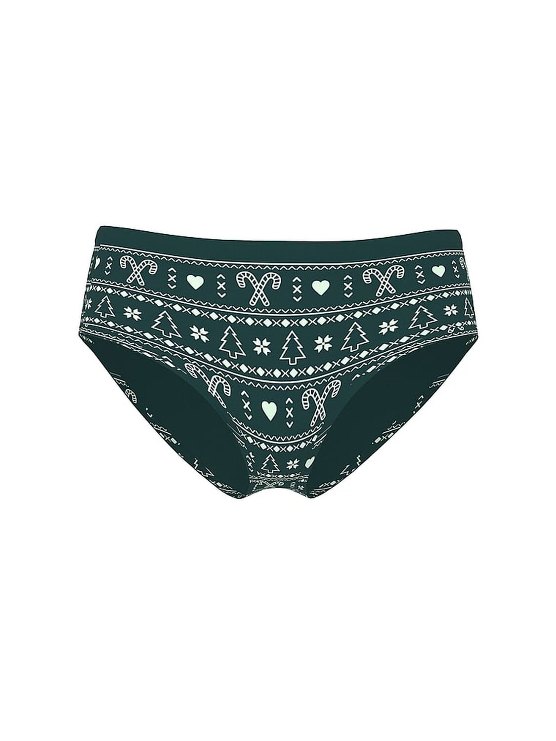 vs Pink Seamless Hiphugger Panty Deep Forest Green Hollydaze Print 3 of 3 