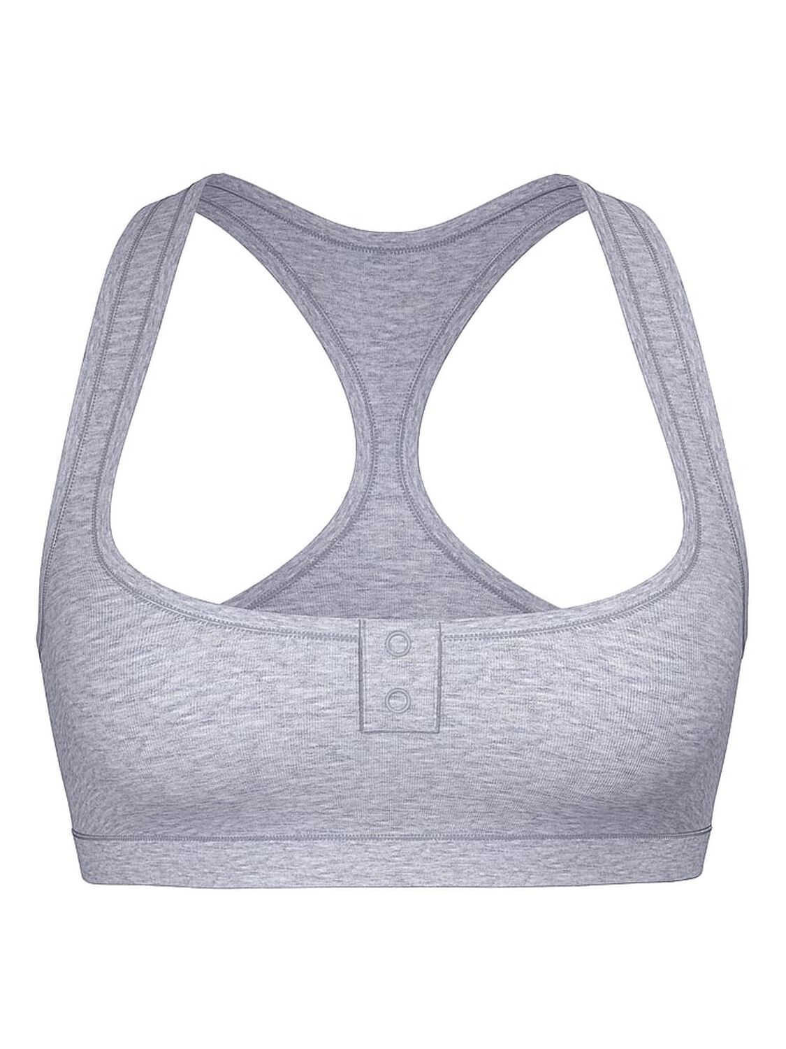 vs Pink Cotton Dorm Unlined Racerback Bralette Medium Heather Grey 3 of 4 