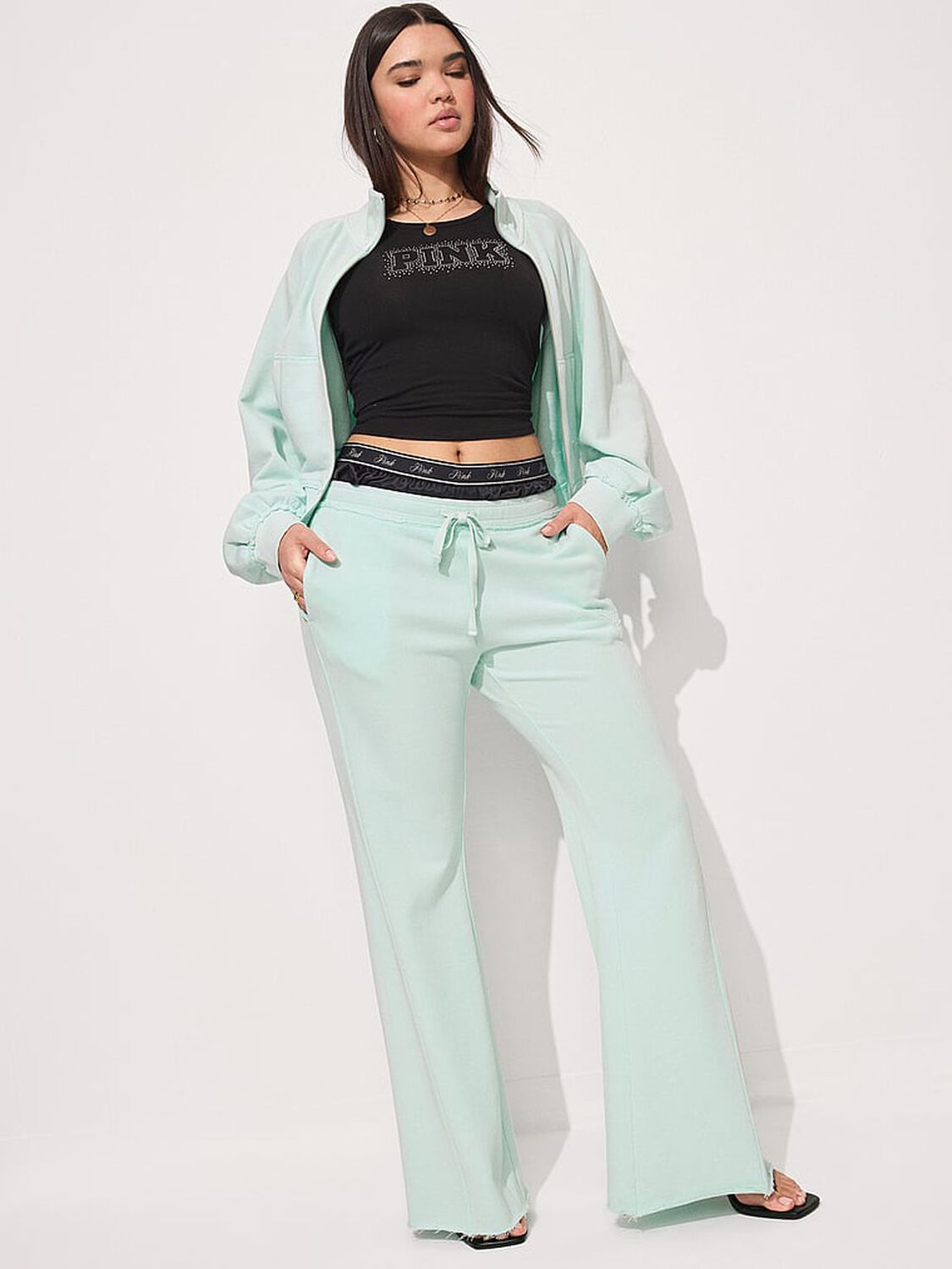 vs Pink Campus Terry&trade; Flare Pants Spray Blue 4 of 4 