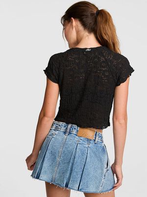 Floral Crochet Cover-Up Tee