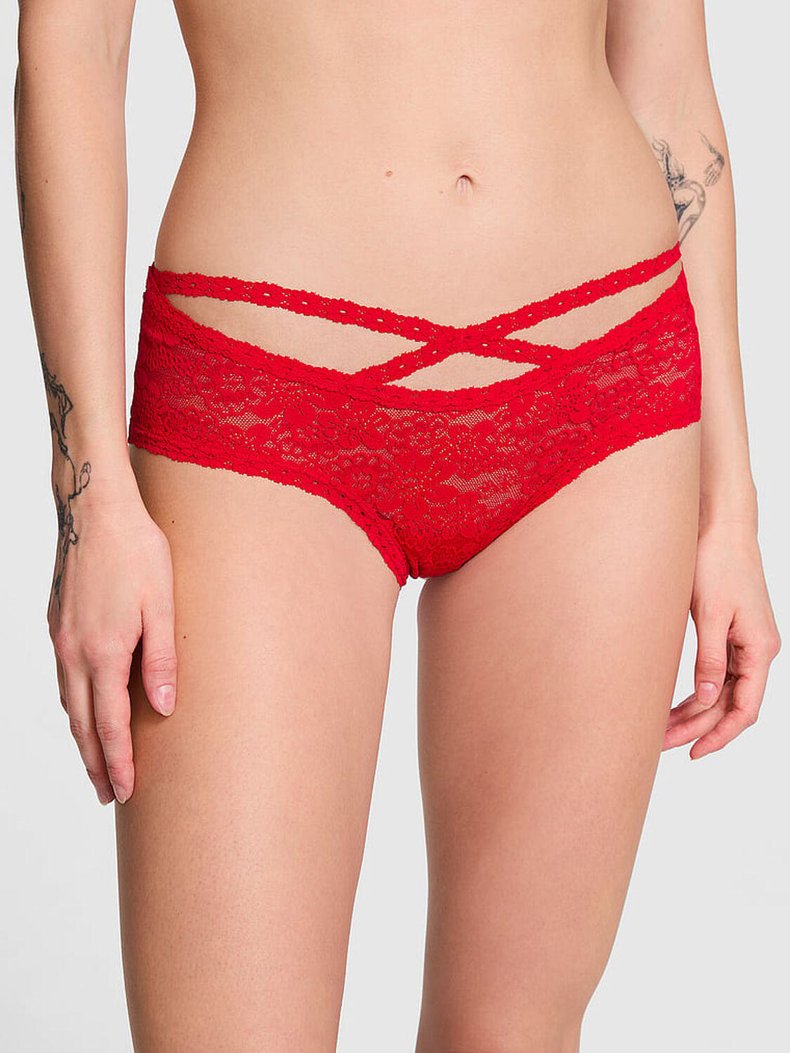 vs Pink Wink Strappy Cheeky Panty Red Pepper 1 of 4 