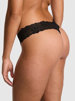 PINK Wink&trade; Lace-Trim Thong Panty