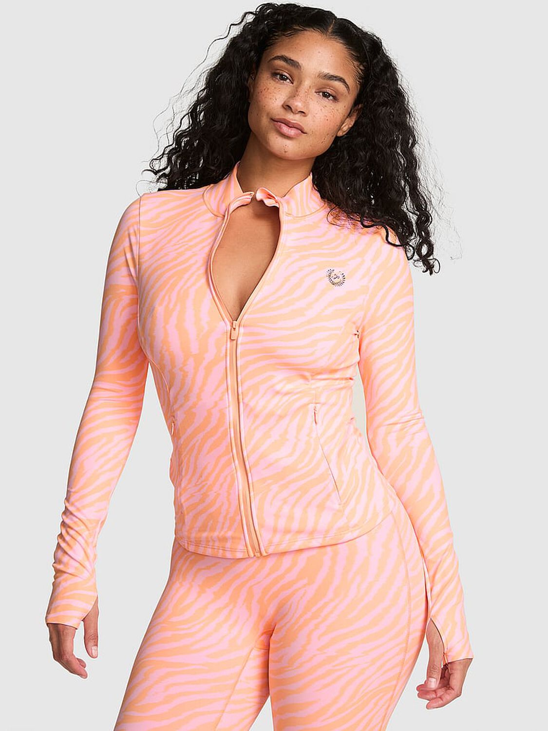 pink Pink PINK Relay&trade; Full-Zip Jacket Zebra 1 of 4 