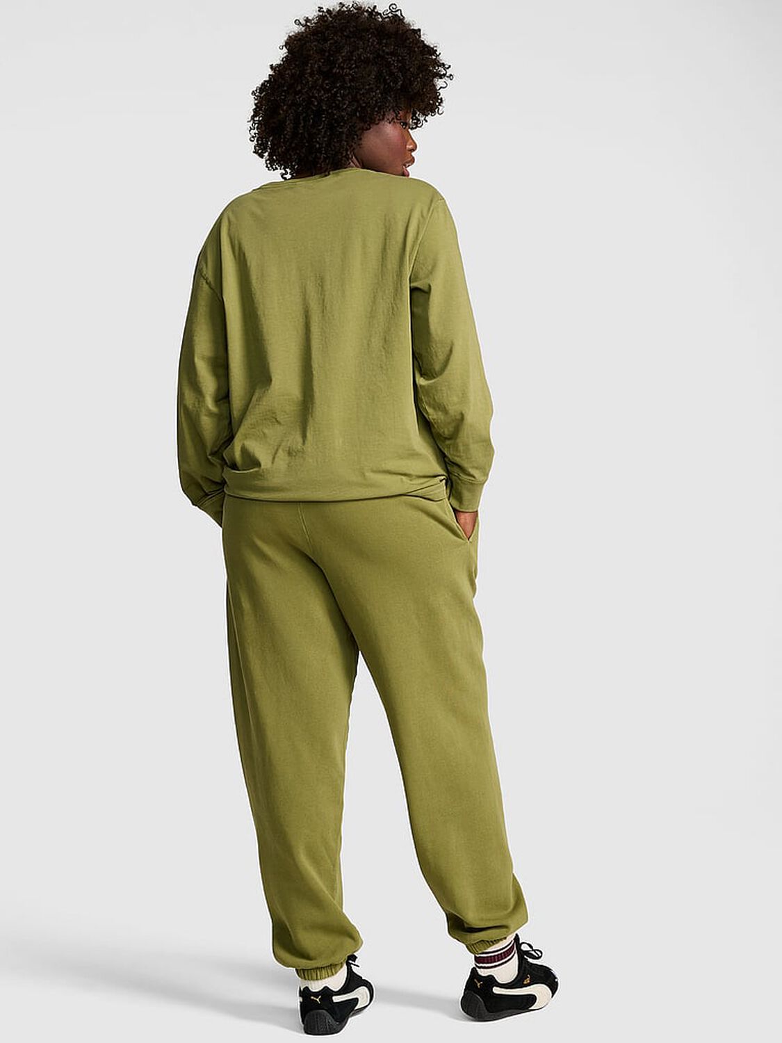 vs Pink Campus Fleece&trade; Sweatpants Lizard Green Spring 2 of 3 