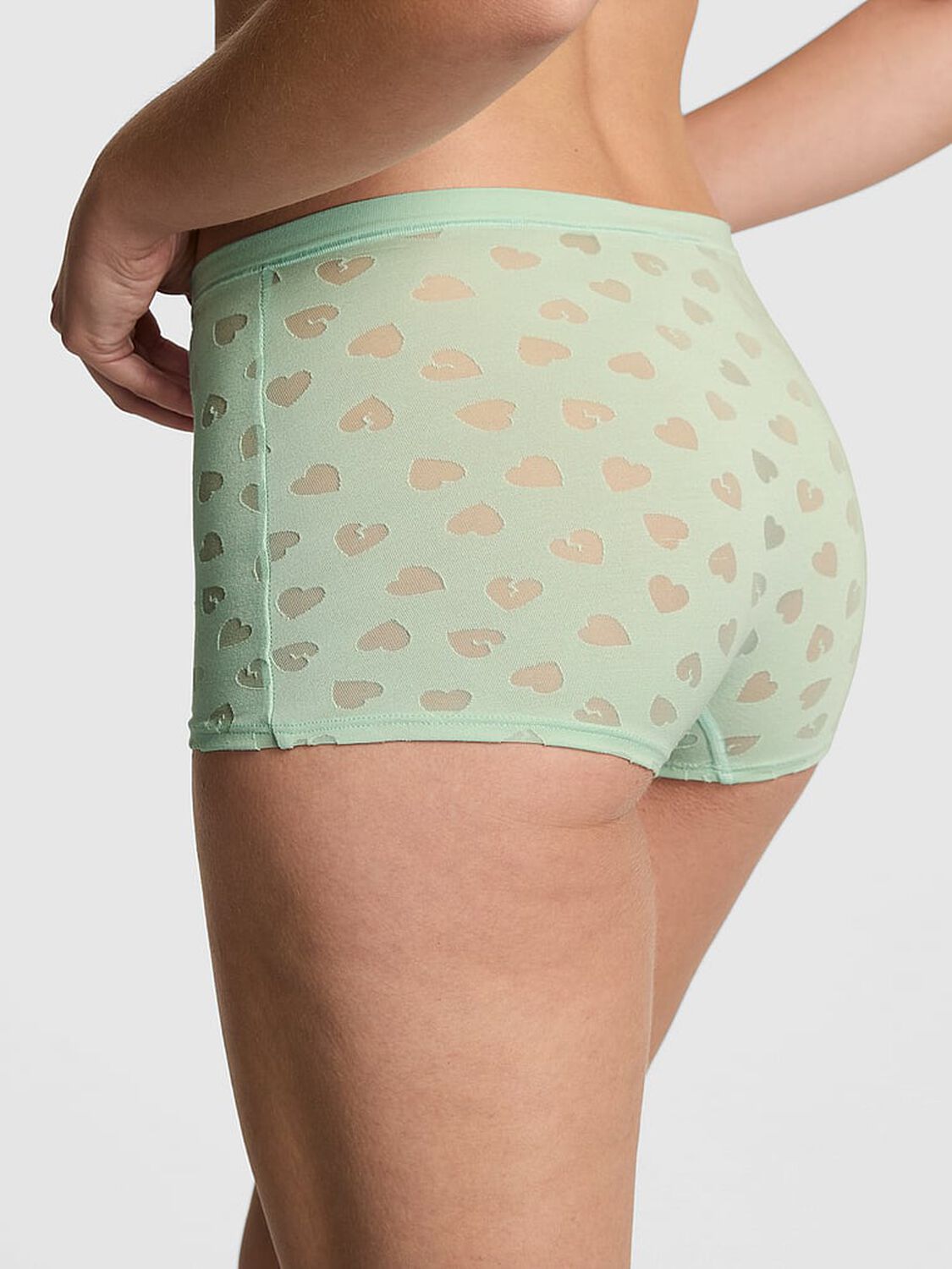 vs Pink Cotton Dorm Boyshort Panty Mint 2 of 3 