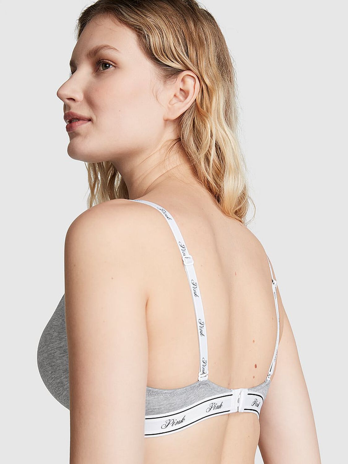 vs Pink Wear Everywhere Wear Everywhere Push-Up Bra Medium Heather Grey 2 of 3 