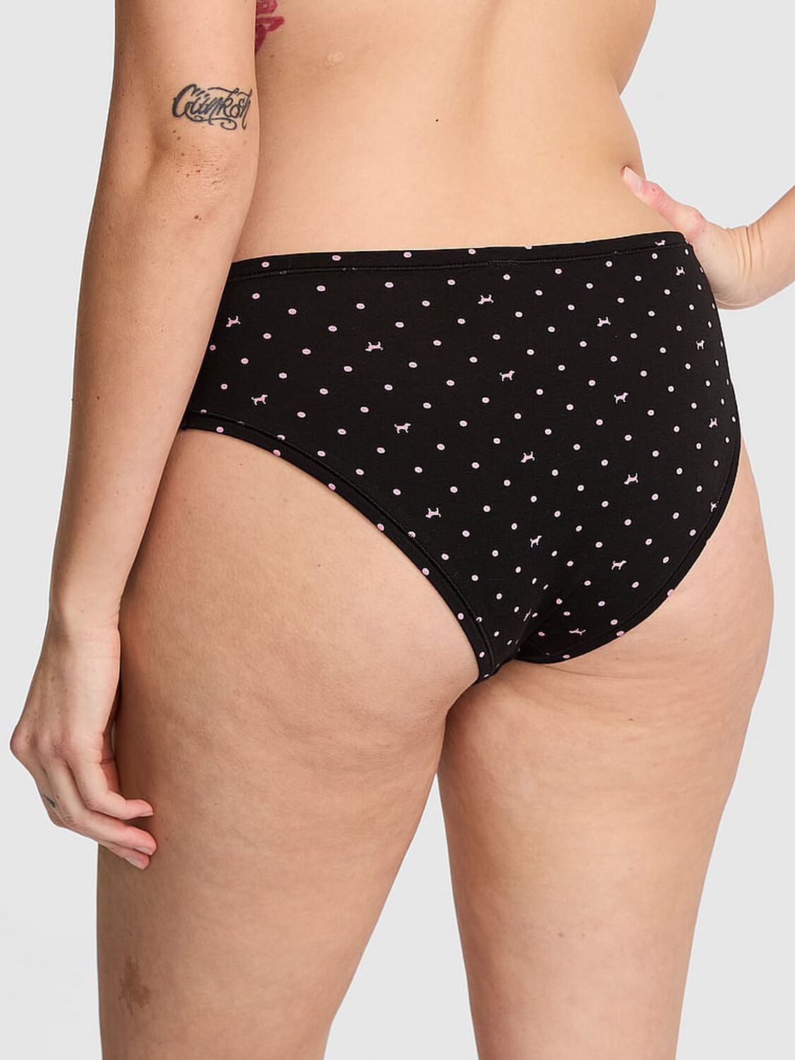 vs Pink Cotton Cheeky Panty Black Dot Dog Print 2 of 4 