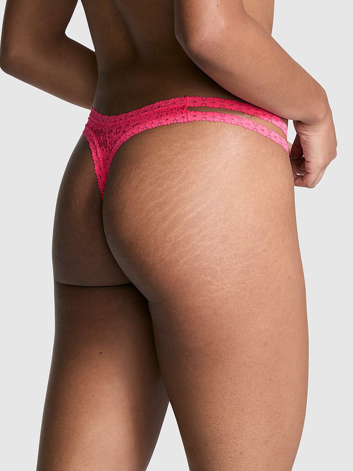 vs Pink Wink Strappy Thong Panty Double Bubble 2 of 3 