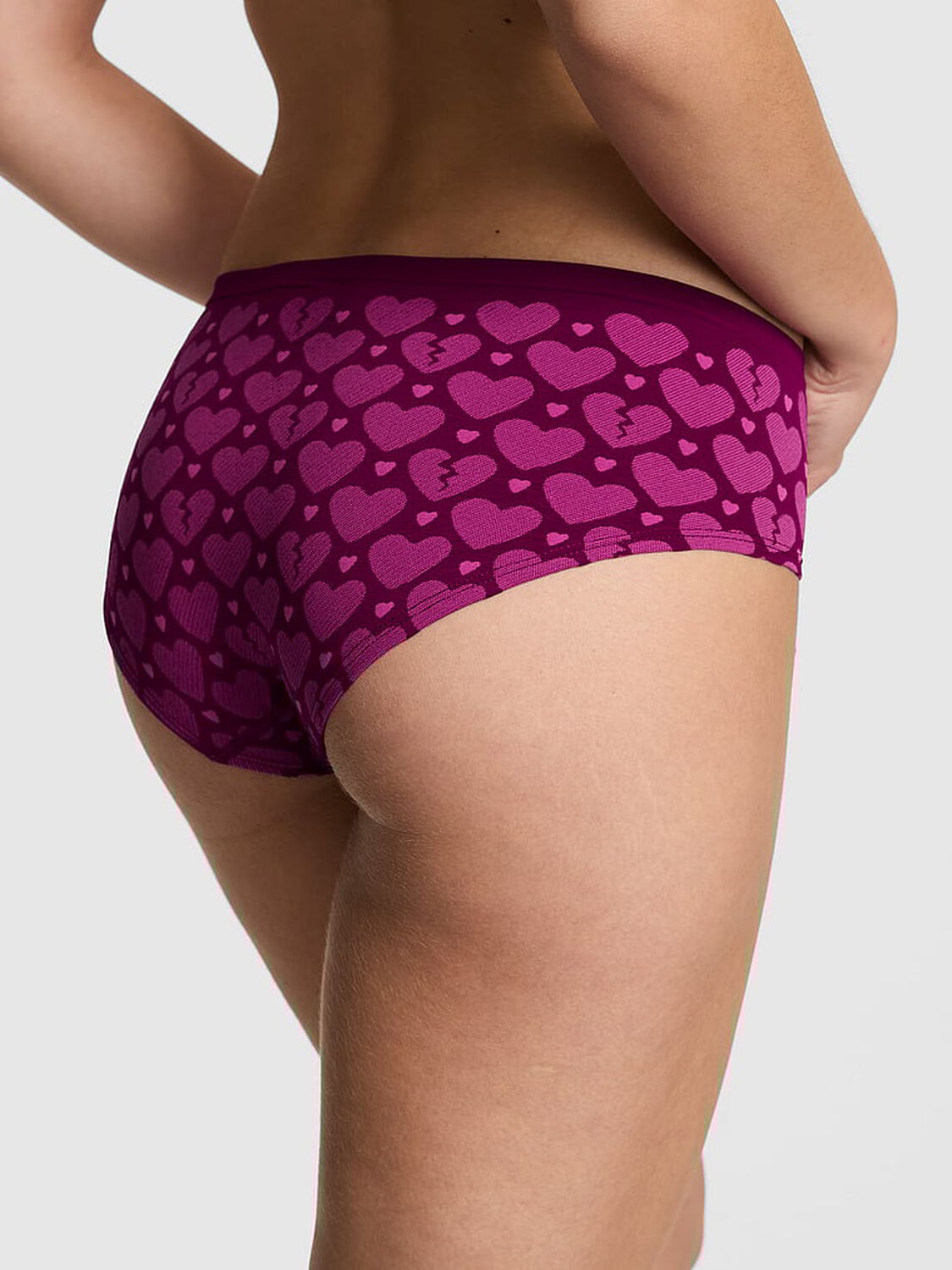 vs Pink Seamless Hiphugger Panty Magenta Rose Broken Heart 2 of 3 