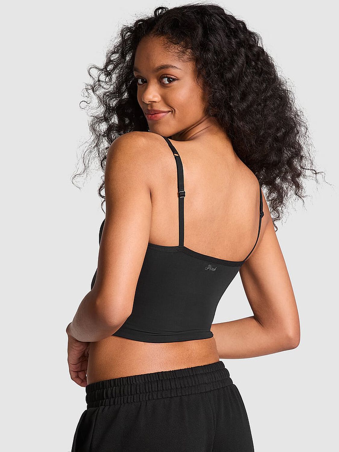 vs Pink Bralettes & Bra Tops Base Stretch Corset Top Black 2 of 3 