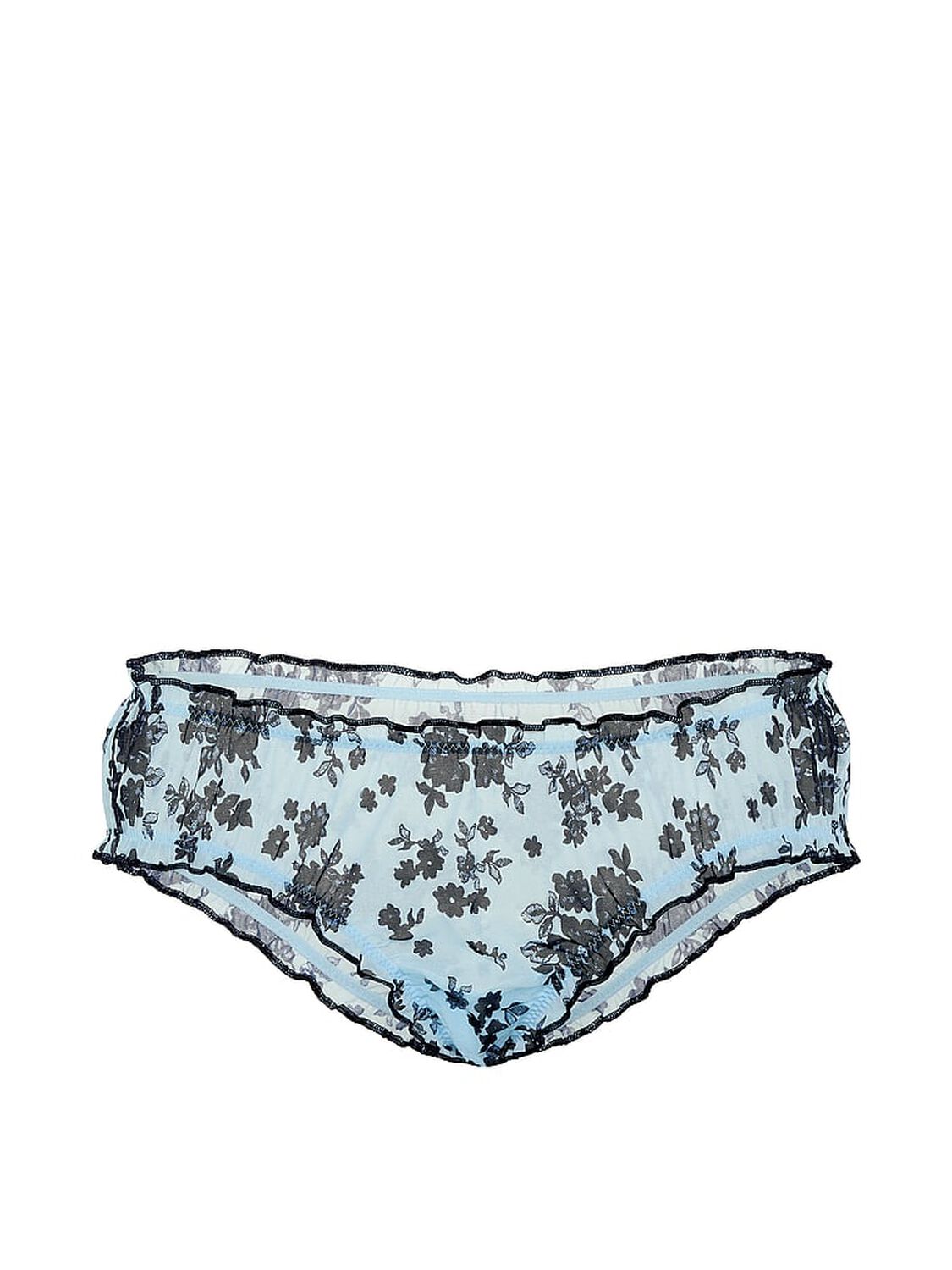 vs Pink PINK Wink&trade; Ruﬄe Cheeky Panty Stream Blue Floral 3 of 3 