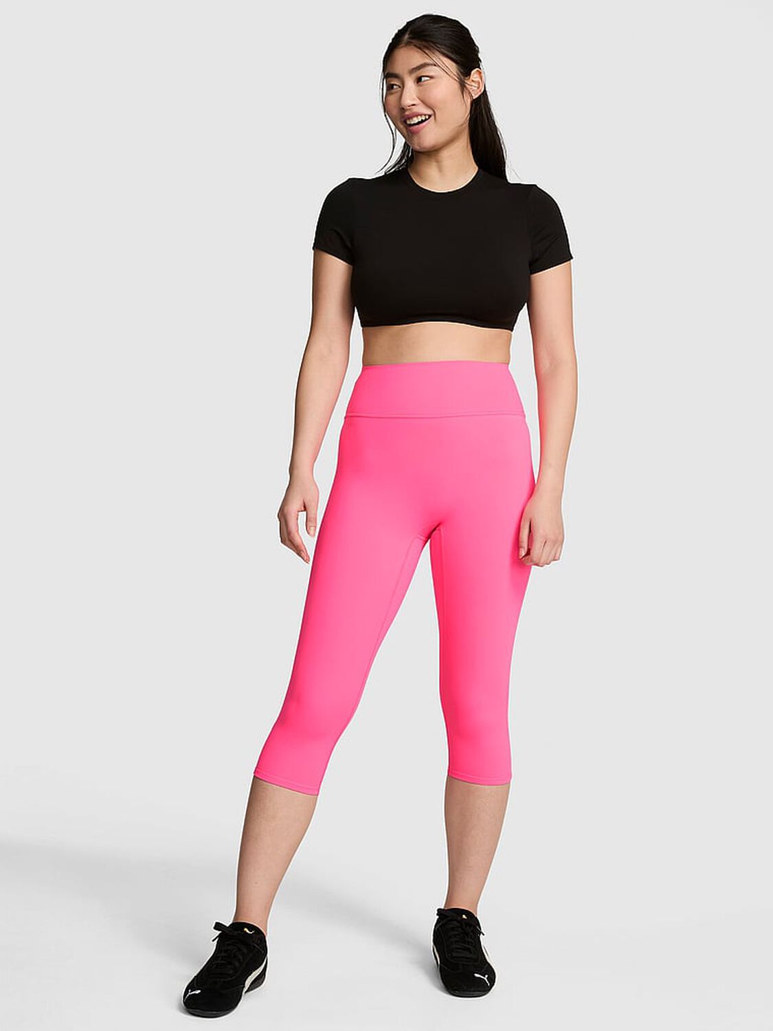 vs Pink PINK Relay&trade; Capri Leggings Fall For Me 1 of 2 