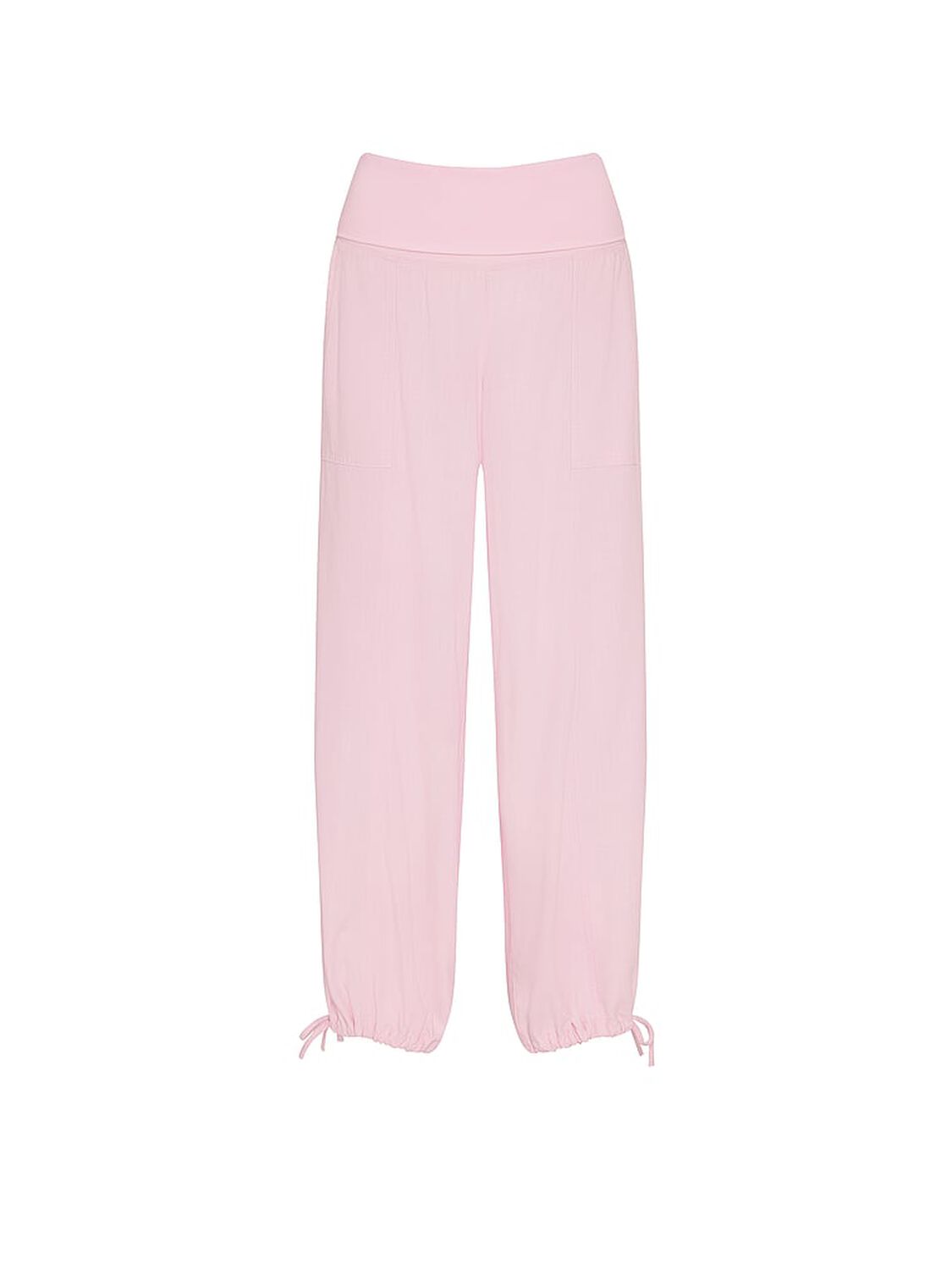 vs Pink Foldover Linen Jogger Pants Pink Tulip 3 of 3 