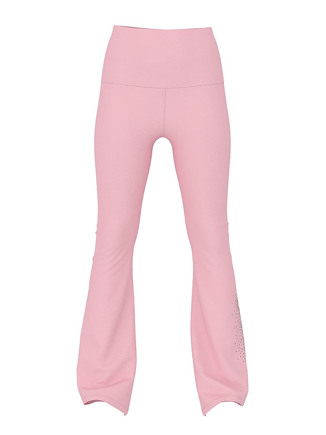 vs Pink All-Day Cotton Foldover Flare Leggings Cameo Pink Bling Leg 3 of 3 