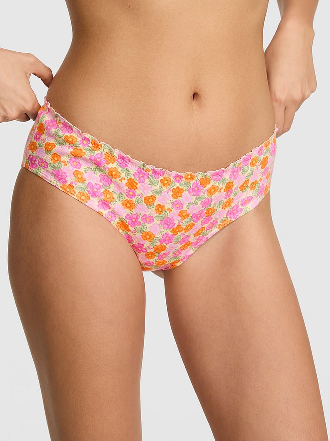 vs Pink Cotton Cheeky Panty Vitamin C Floral Print 1 of 3 