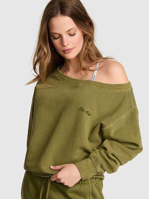 Campus Fleece&trade; Rib Off-The-Shoulder Sweatshirt