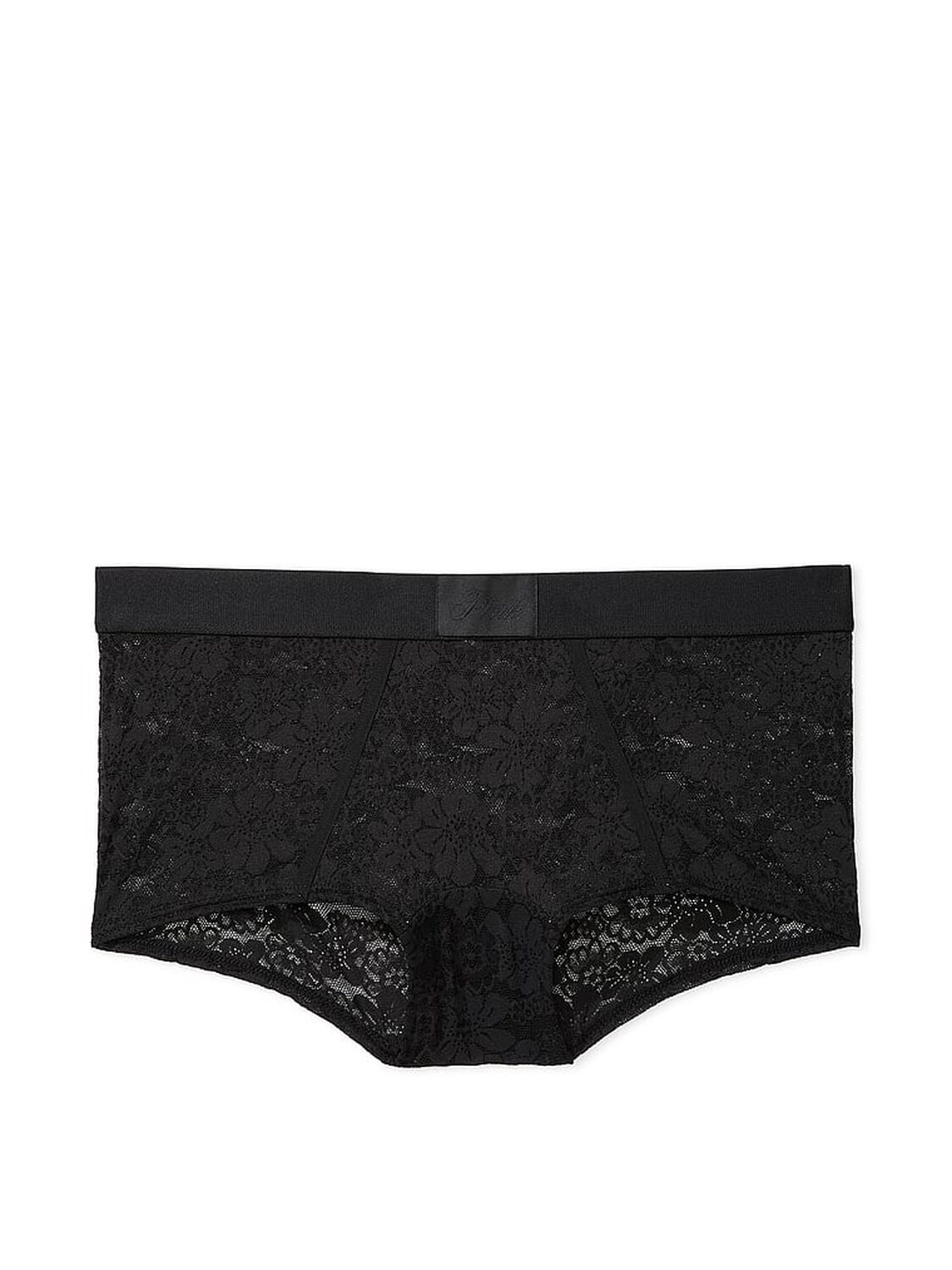 vs Pink Wink Logo Boyshort Panty Pure Black 3 of 3 