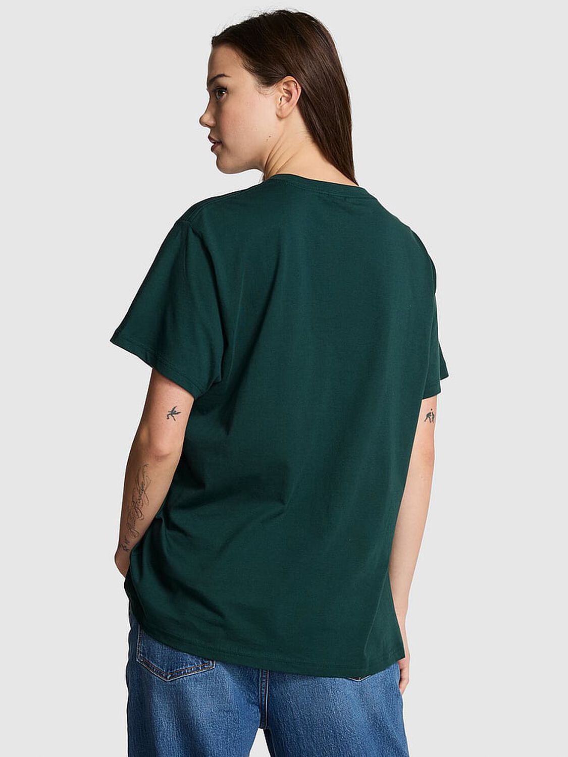 pink Pink Campus Cotton Tee Deep Forest 2 of 2 