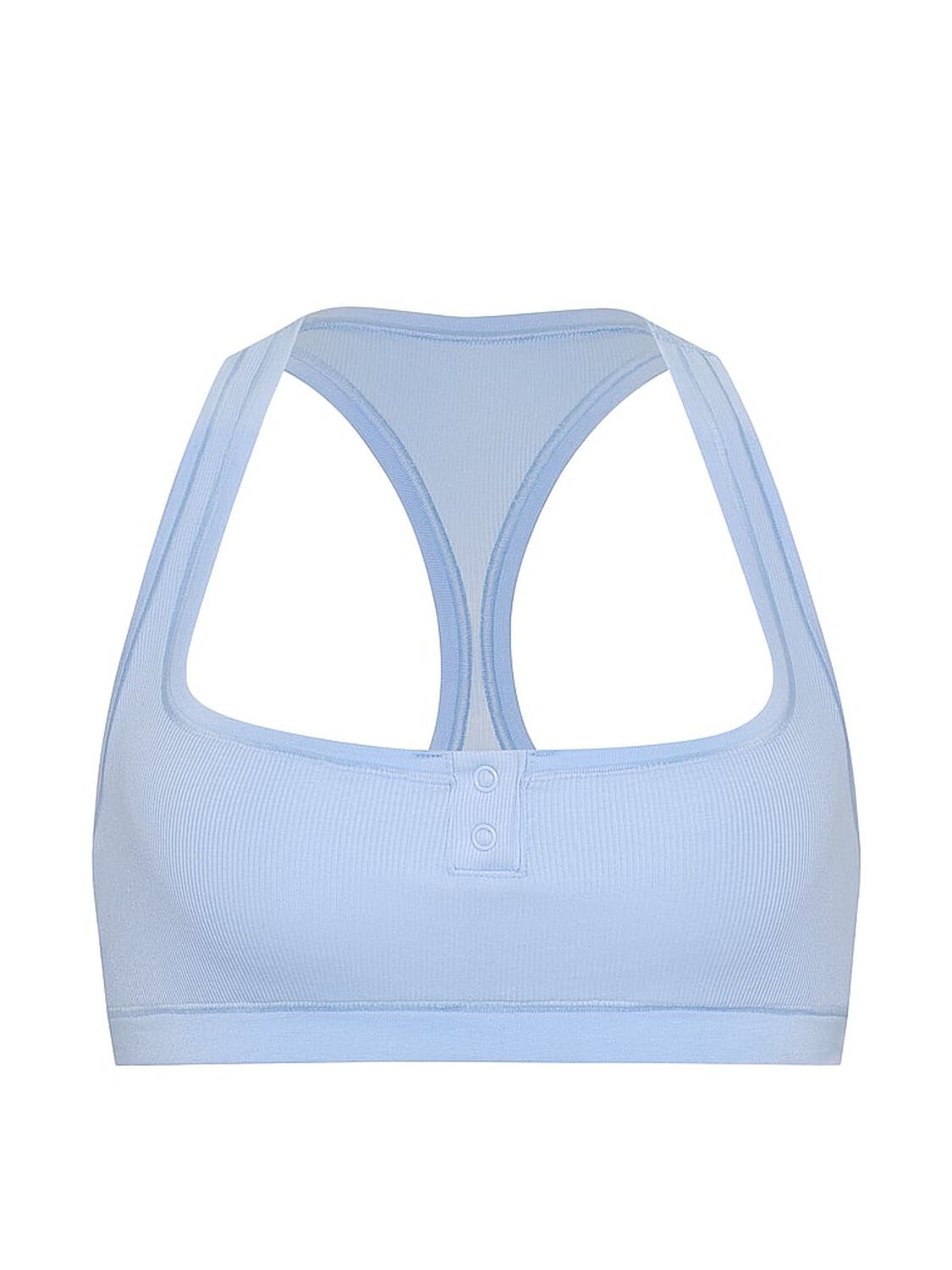 vs Pink Cotton Dorm Unlined Racerback Bralette Blue Dancer 3 of 3 
