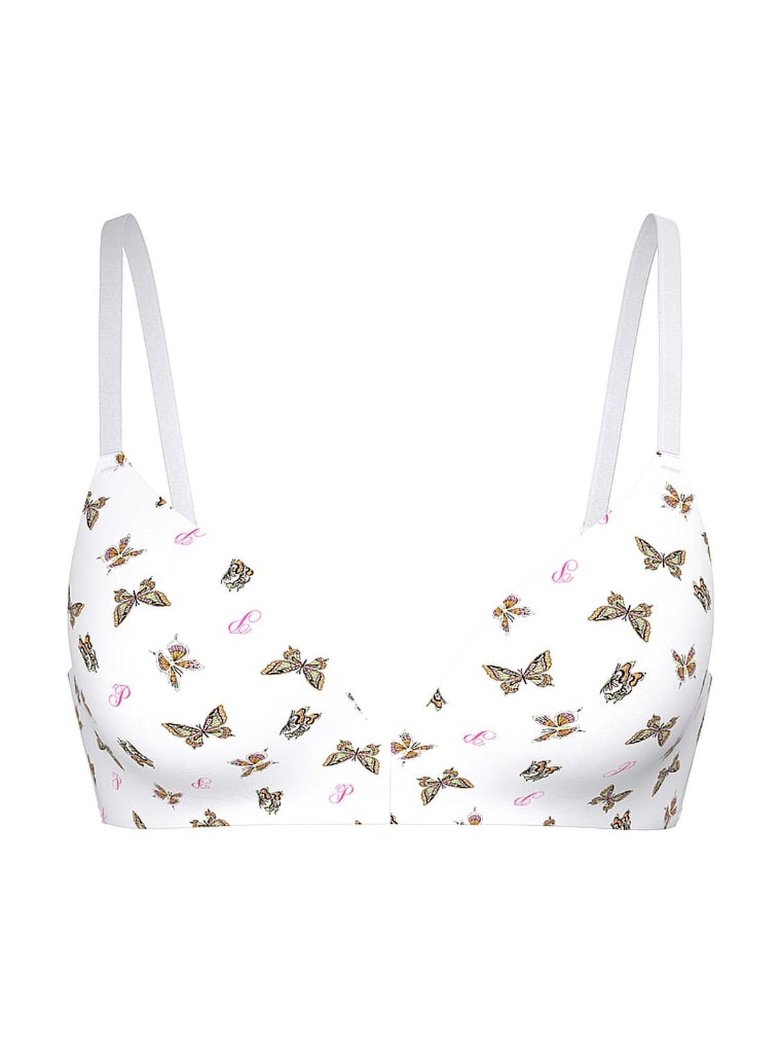 vs Pink Wear Everywhere Wear Everywhere Push-Up Wireless Bra White Butterfly Print 3 of 3 