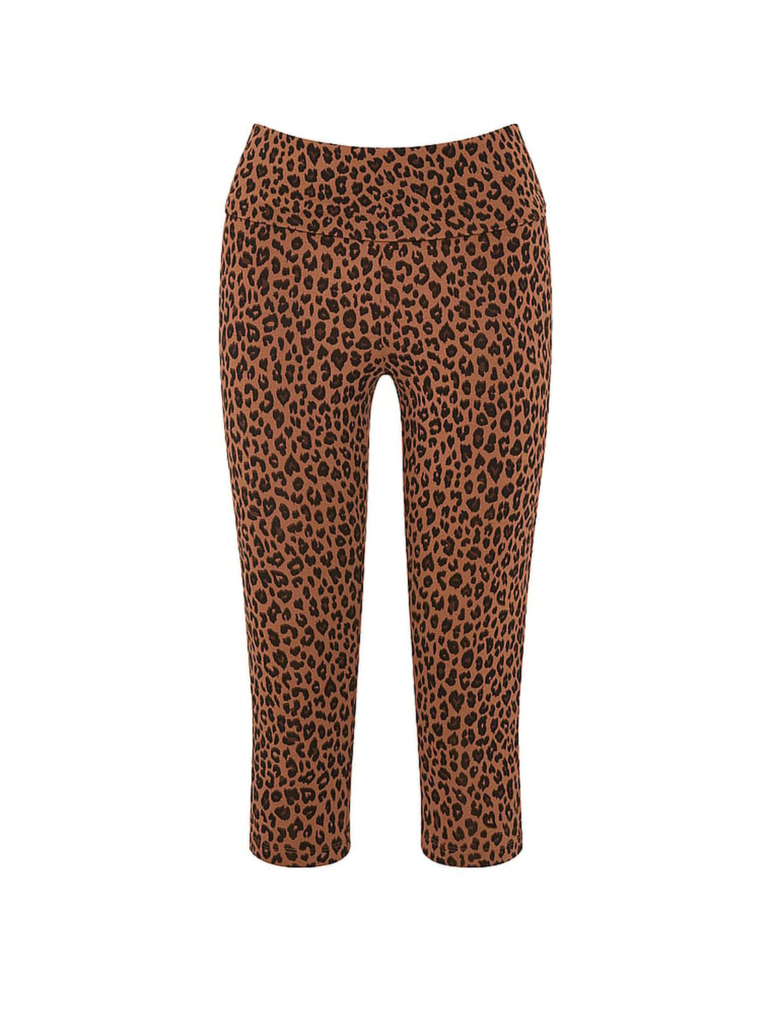 vs Pink All-Day Cotton&trade; Foldover Capri Leggings Leopard 3 of 4 
