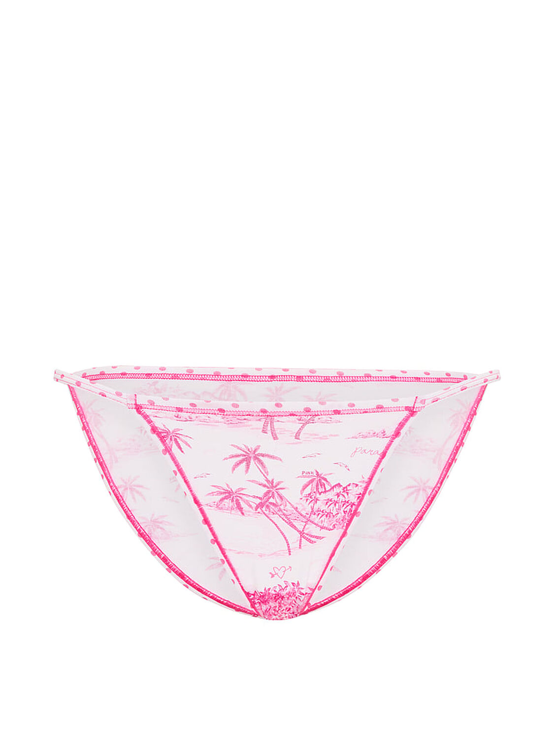 vs Pink Cotton String Bikini Panty Love Me Pink Toile Print 3 of 3 