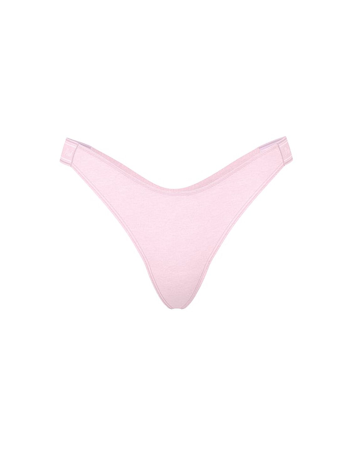 vs Pink Logo Cotton Shine High-Leg Thong Panty Pink Tulip 3 of 3 