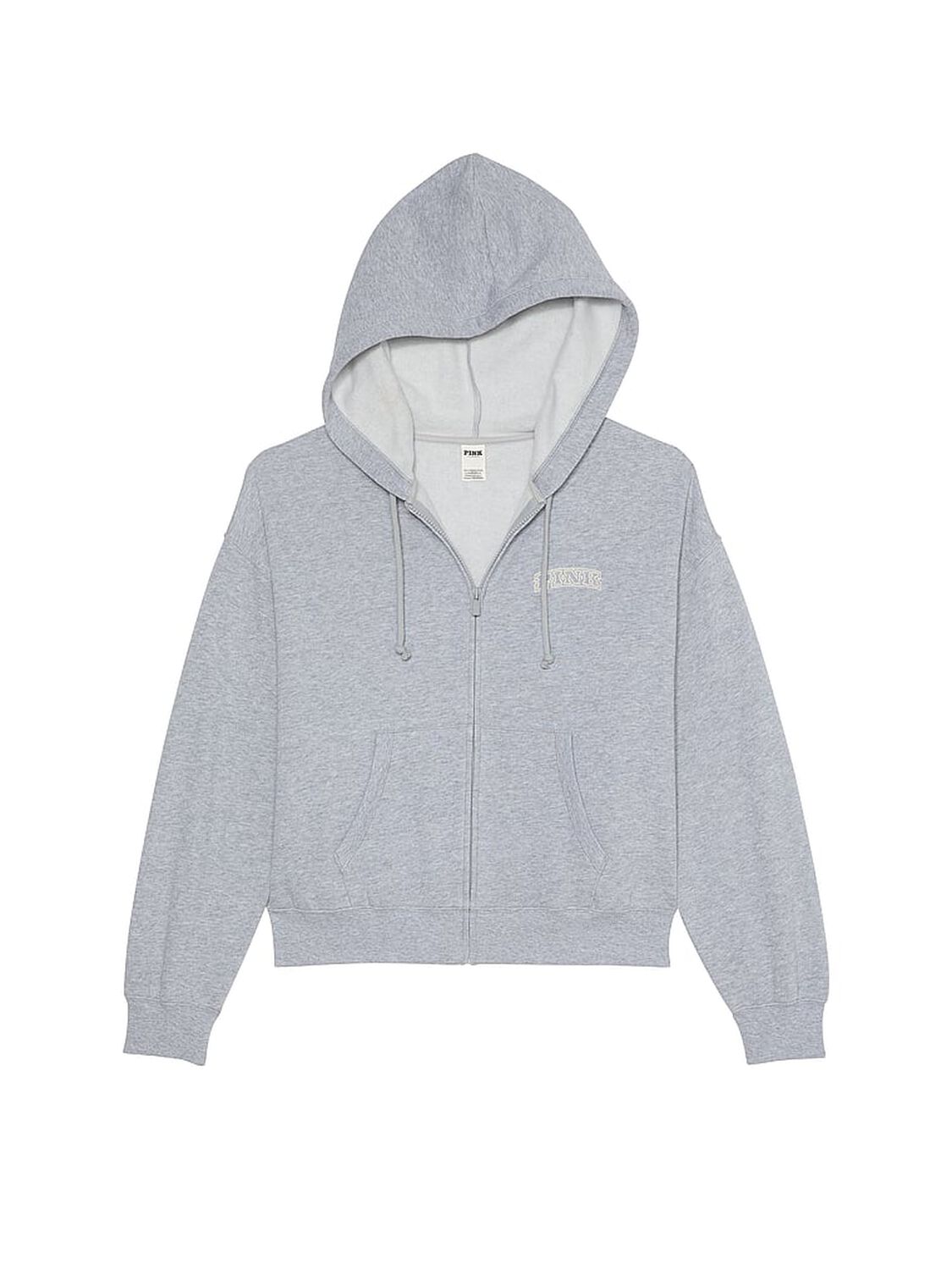 vs Pink Ivy Fleece Campus Full-Zip Hoodie Medium Heather Grey 3 of 4 