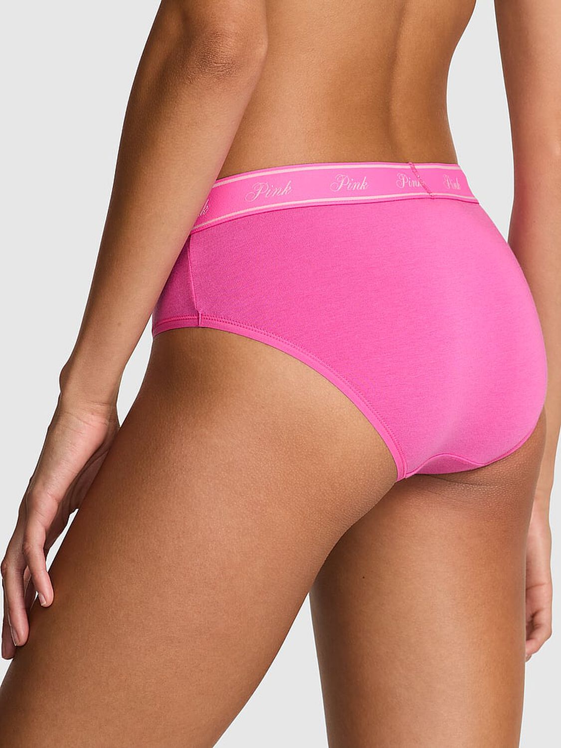 vs Pink Logo Cotton Hiphugger Panty Pink Gossip Daisy Graphic 2 of 3 