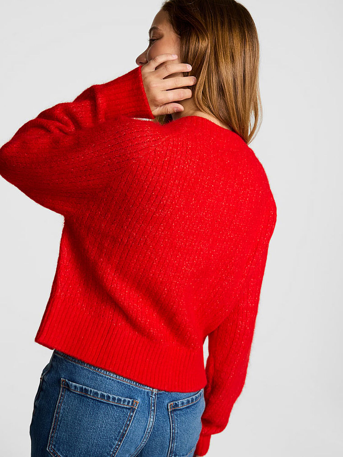 vs Pink Lady Cardigan Bright Vermillion 2 of 2 