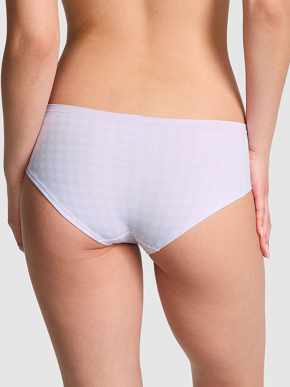 vs Pink No-Show Hiphugger Panty Purple Whisper Gingham Print 2 of 3 