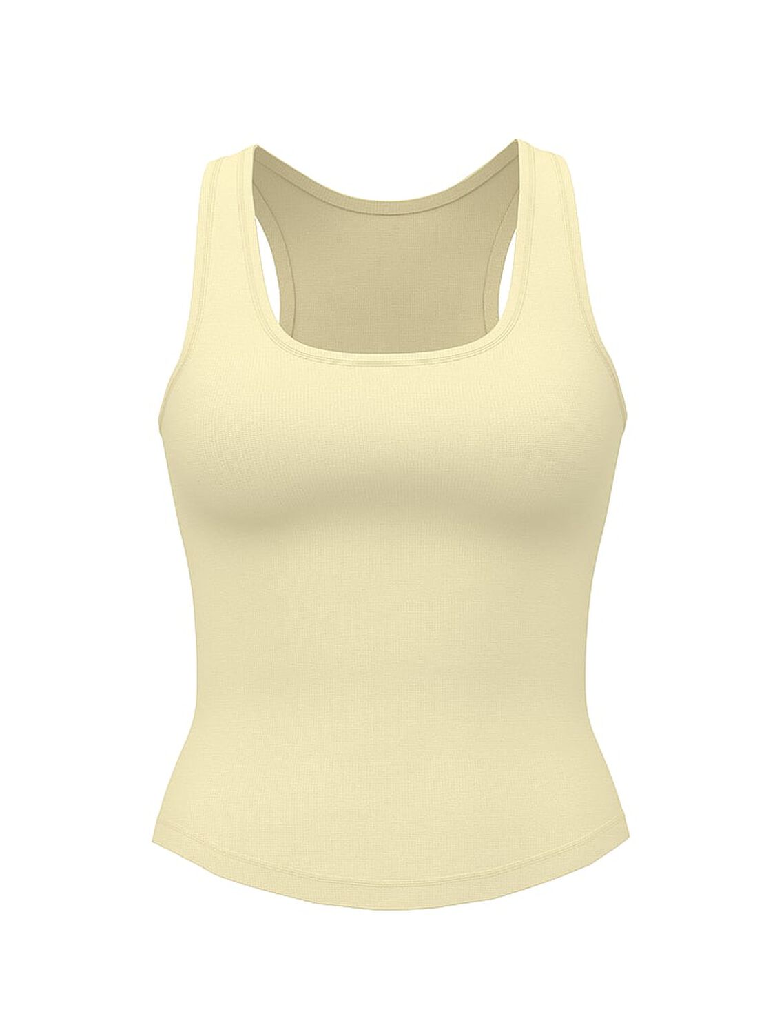 vs Pink Relaxed Rib Boyfriend Tank Top Palest Yellow 3 of 3 