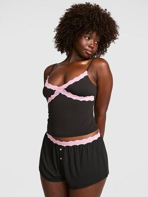 Modal Lace-Trim Micro Shorts