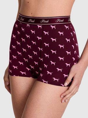 Logo Cotton High-Waist Boyshort Panty