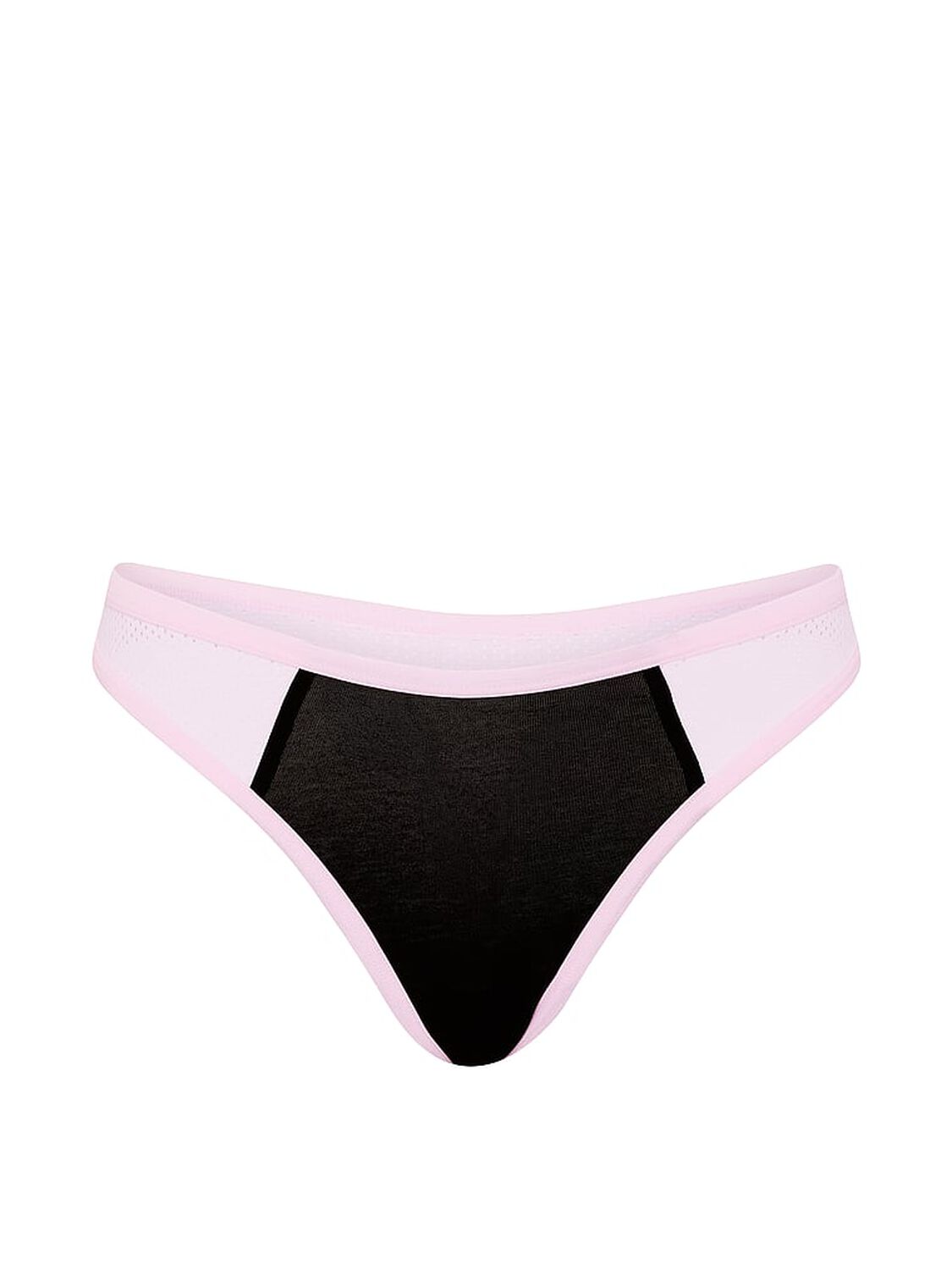 vs Pink Cotton Thong Panty Black With Pink Tulip Trim 3 of 3 