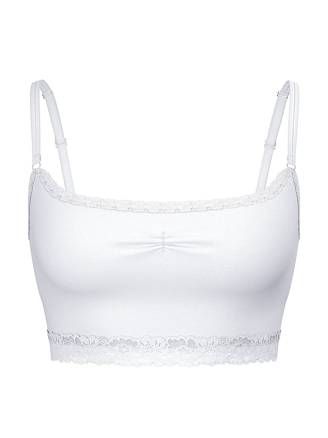 vs Pink Cotton Dorm Lightly Lined Bralette White 3 of 3 