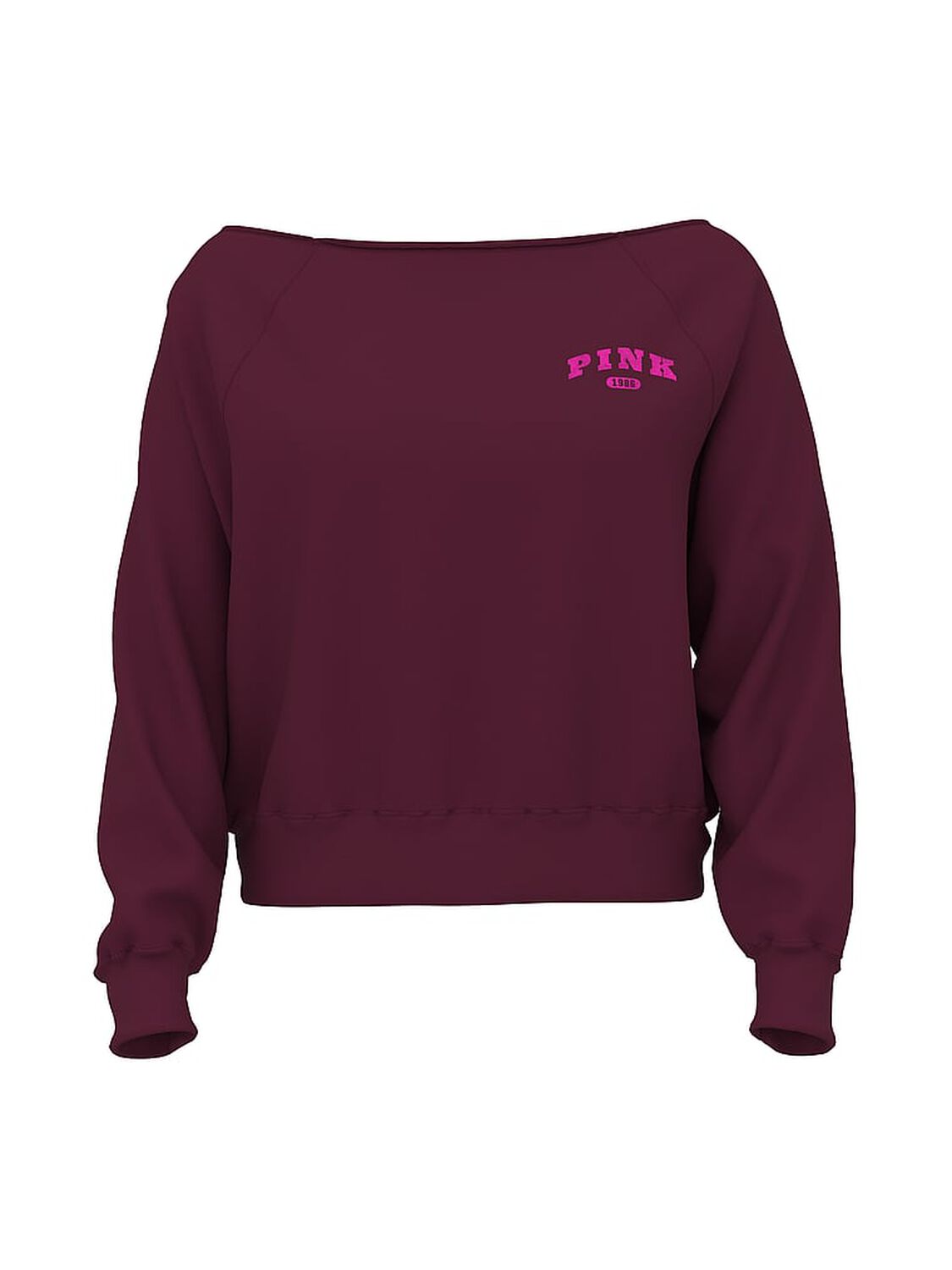 vs Pink Ivy Fleece Off-The-Shoulder Sweatshirt Wild Rose 3 of 3 