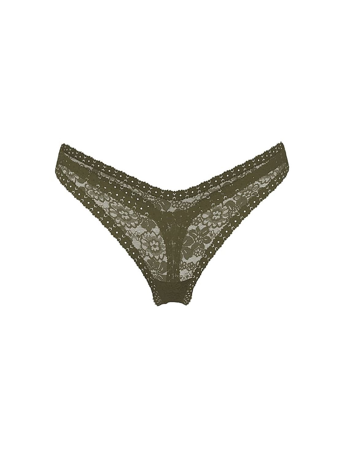 vs Pink Wink Micro Thong Panty Olive 1 of 1 