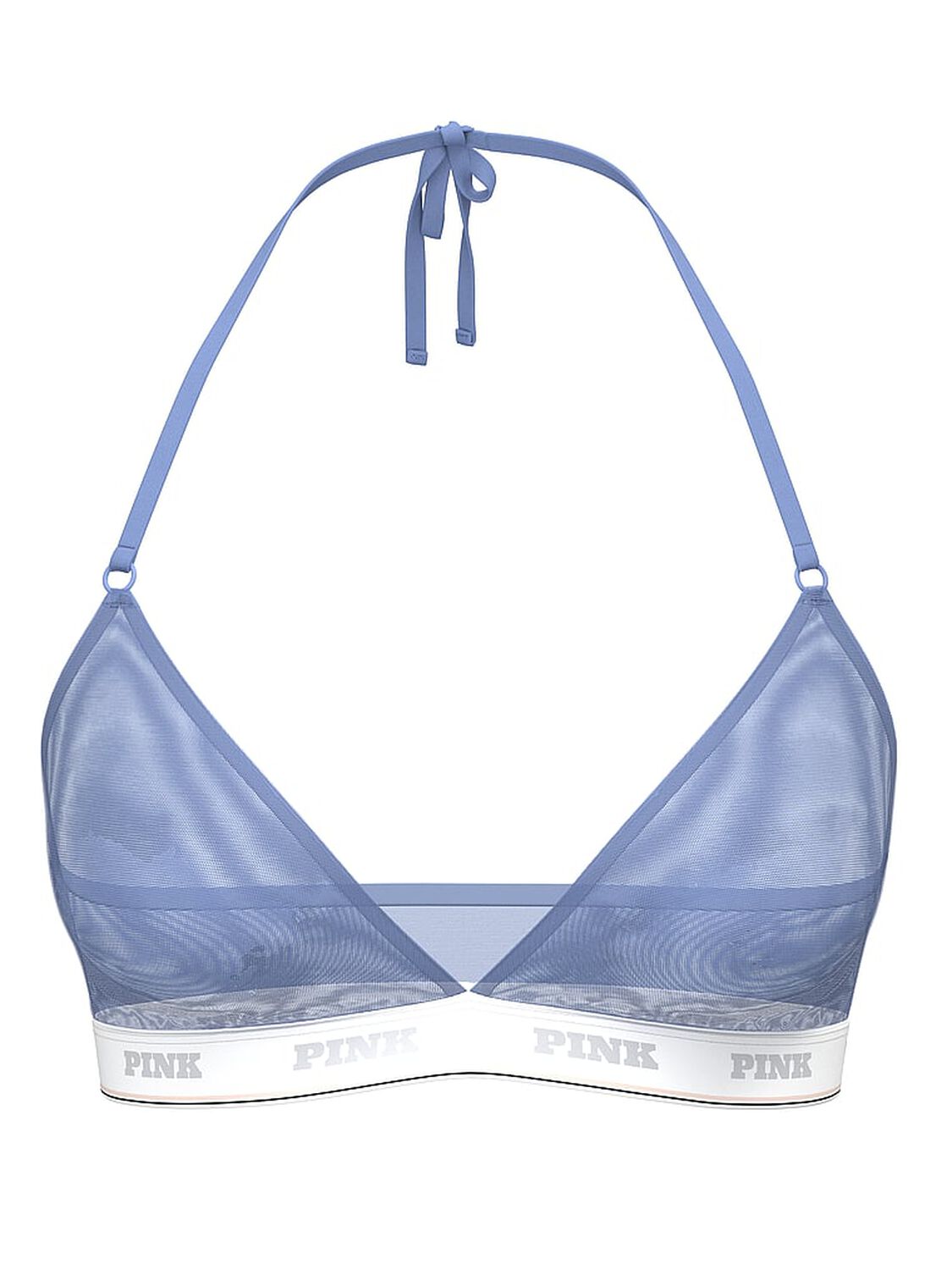 vs Pink Bralettes & Bra Tops Logo Mesh Halter Triangle Bralette Dusty Iris 3 of 3 