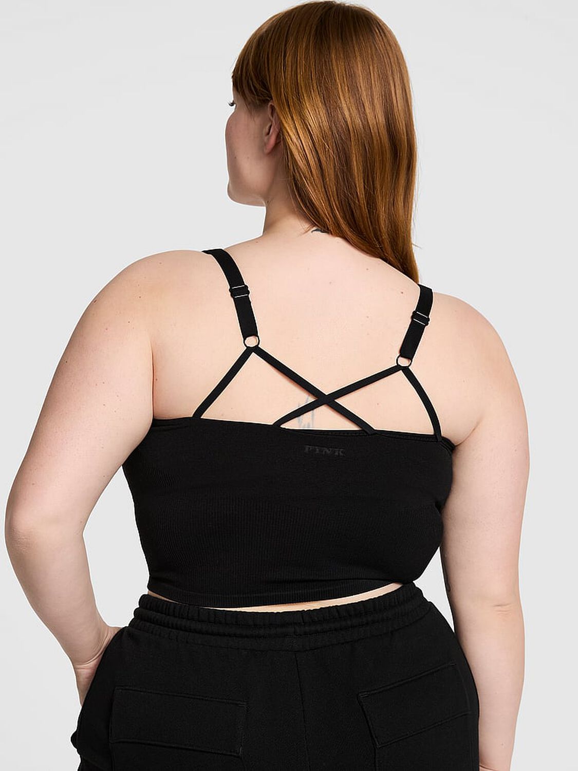 vs Pink Seamless Strappy Tank Top Pure Black 1 of 1 