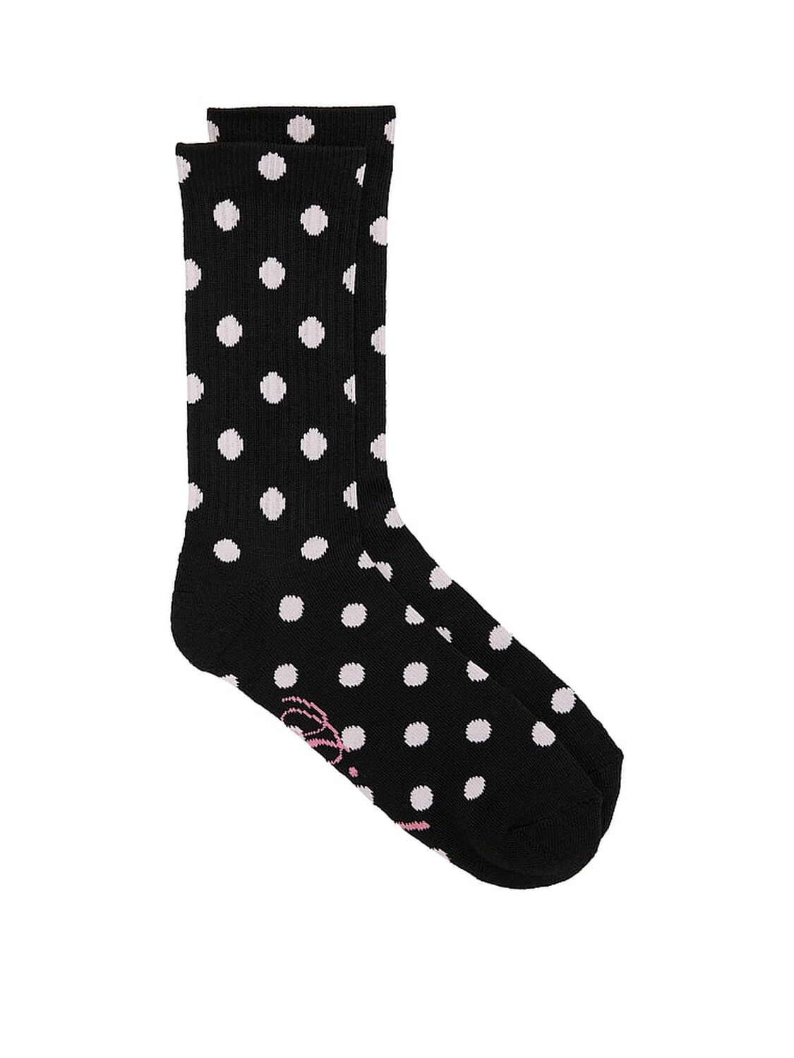 vs Pink 1-Pack Crew Socks Black Heritage Dot 1 of 1 