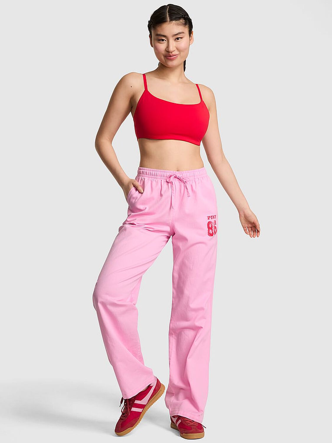 vs Pink Dorm Lounge Wide-Leg Pants Pink Lollipop 1 of 4 