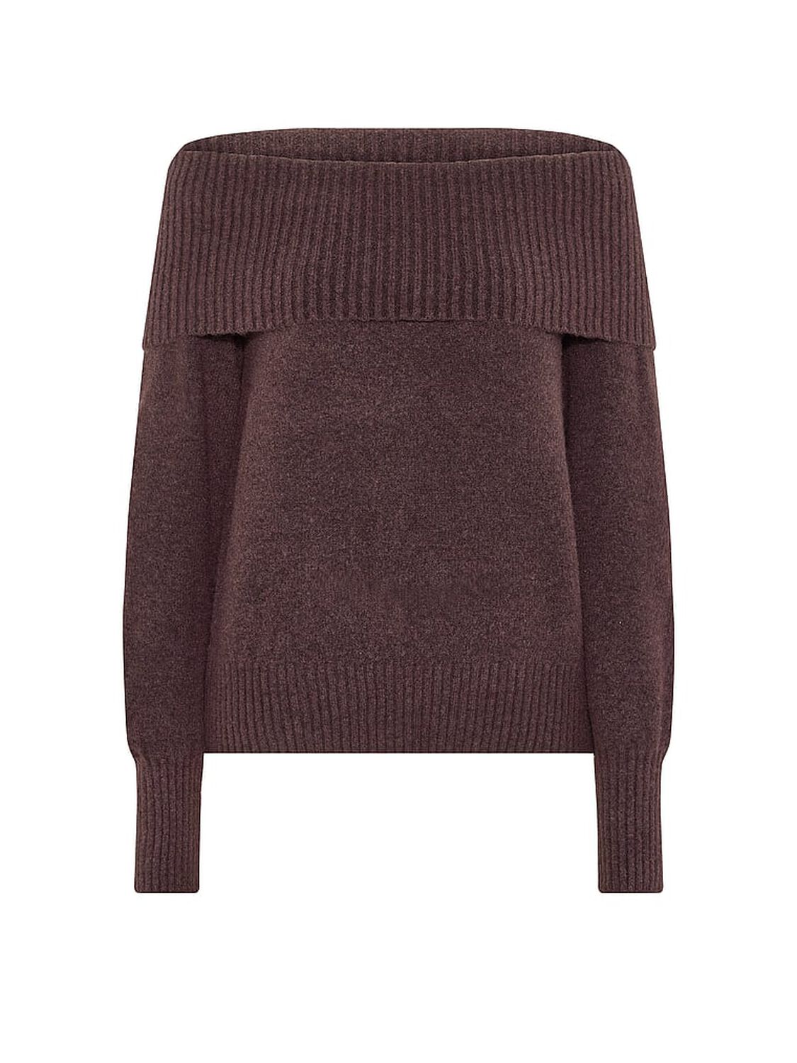 vs Pink Comfy Girl Oﬀ-The-Shoulder Foldover Sweater Coco Crush 3 of 3 